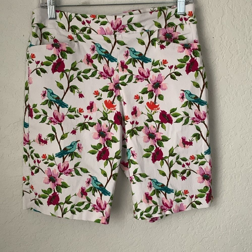 Nine.Eight Stretch Flowar Print Women’s Shirts Pockets Size M